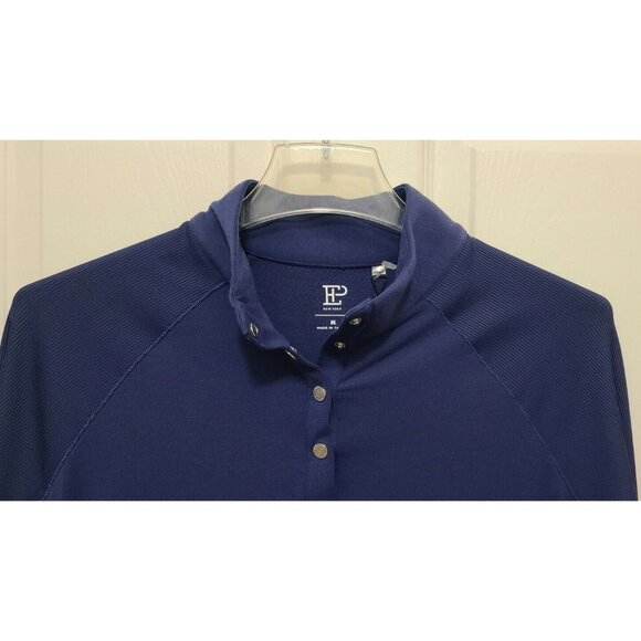 NEW EP New York Women's Long Sleeve 1/4 Snap Button Performance Pullover Blue M - Picture 6 of 12